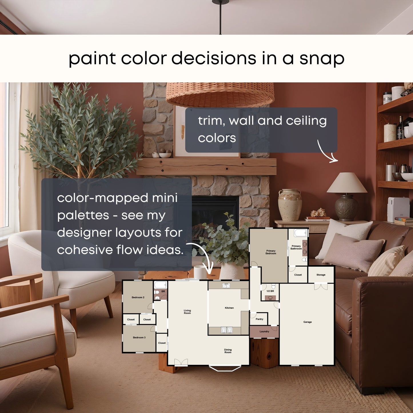 Swiss Coffee - Palette Three, Benjamin Moore Paint Palette, Neutral Interior Paint Colors, Rustic Mediterranean Coastal Color Scheme