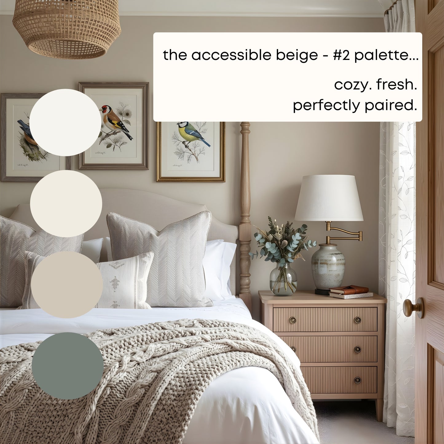Accessible Beige - Palette Two | Sherwin Williams Paint Palette | Neutral Interior Paint Colors for a Calm Home | Light Neutral Color Scheme
