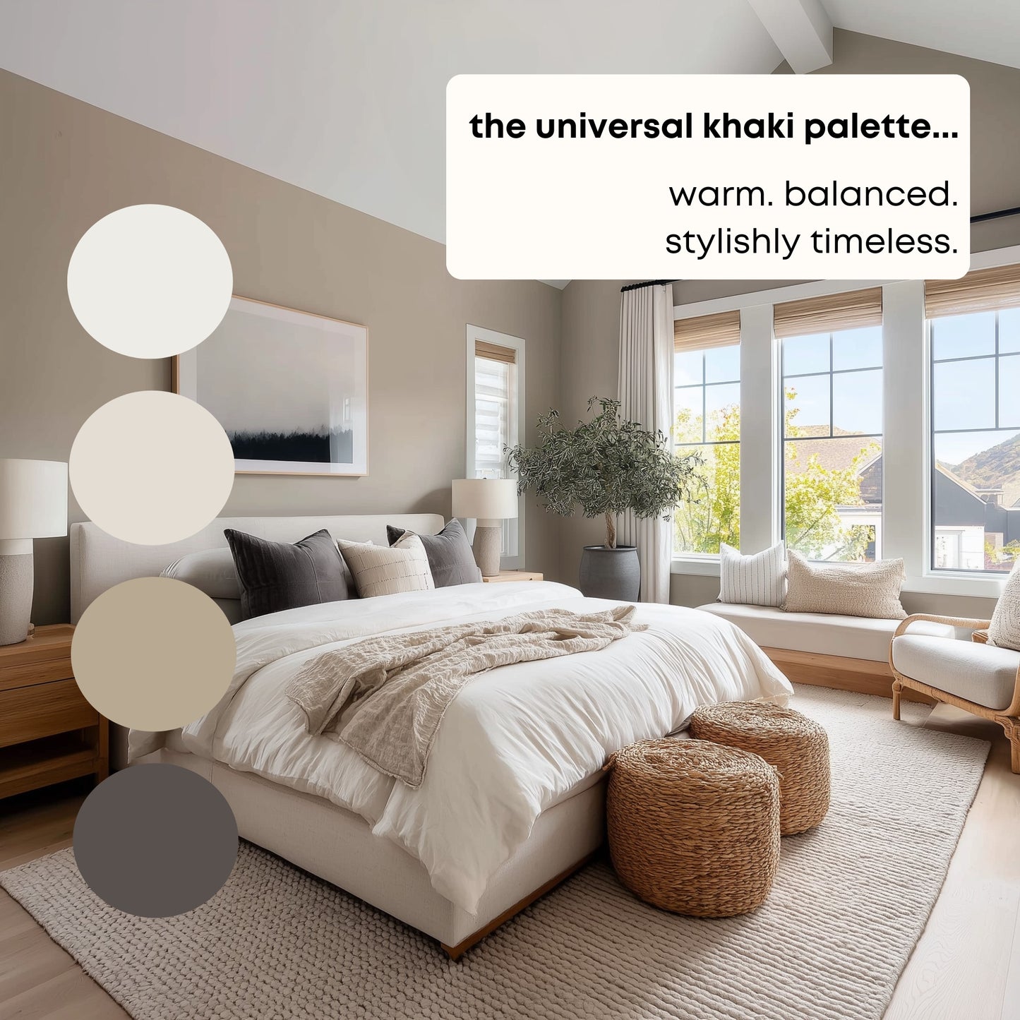 Universal Khaki Sherwin Williams Paint Palette, Neutral Interior Paint Colors, Transitional, Warm Neutral Color Scheme