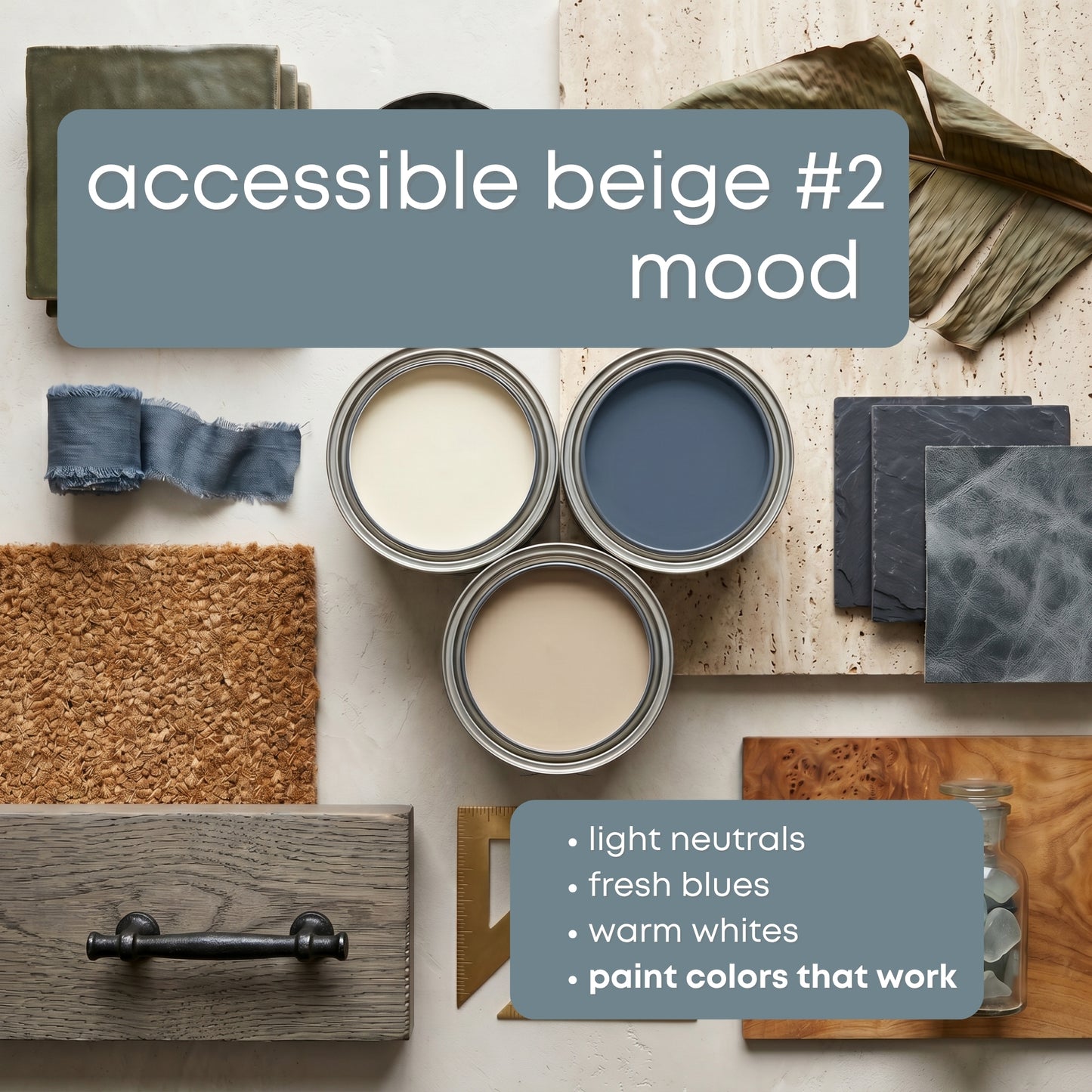 Accessible Beige - Palette Two | Sherwin Williams Paint Palette | Neutral Interior Paint Colors for a Calm Home | Light Neutral Color Scheme