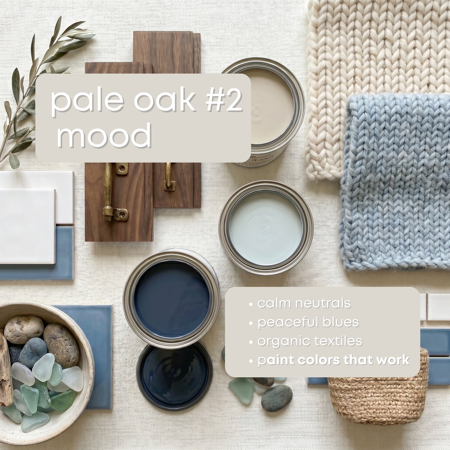 Pale Oak - #2 Benjamin Moore Paint Palette | Timeless Neutral Interior Paint Colors | Transitional Coastal Color Scheme