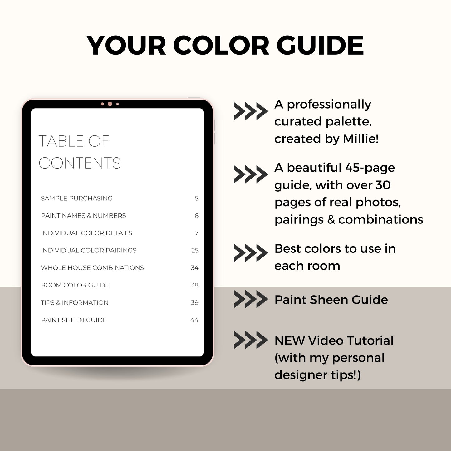 Greige Farmhouse Sherwin Williams Paint Palette - Modern Neutral Interior Paint Colors for Home - Coordinating Interior Design Color Palette, Sherwin Williams, Repose Gray