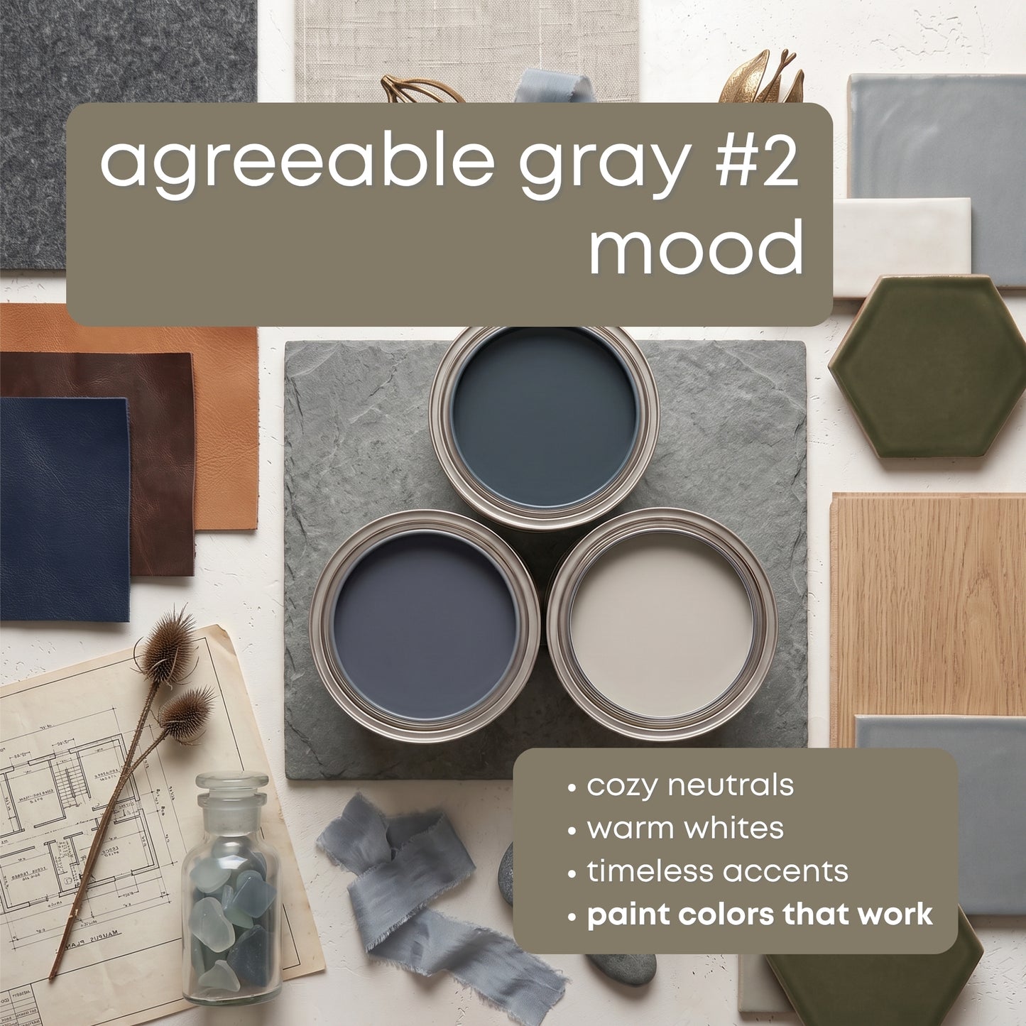 Agreeable Gray - Palette Two | Sherwin Williams Paint Palette | Neutral Interior Paint Colors for a Cozy Home | Rich Timeless Color Scheme