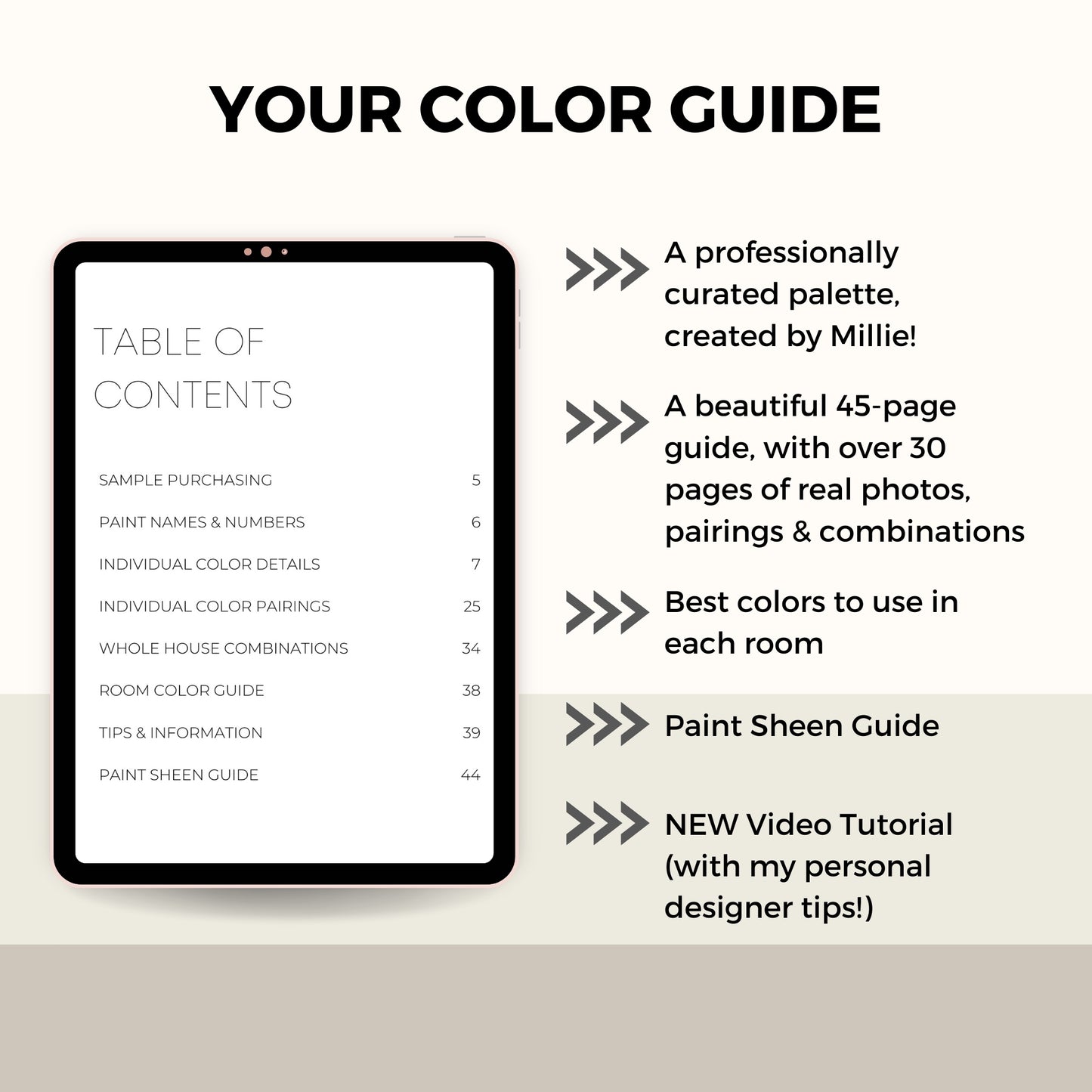 Warm Grays Benjamin Moore Paint Palette - Modern Neutral Interior Paint Colors for Home - Coordinating Interior Design Color Palette, Benjamin Moore Collingwood