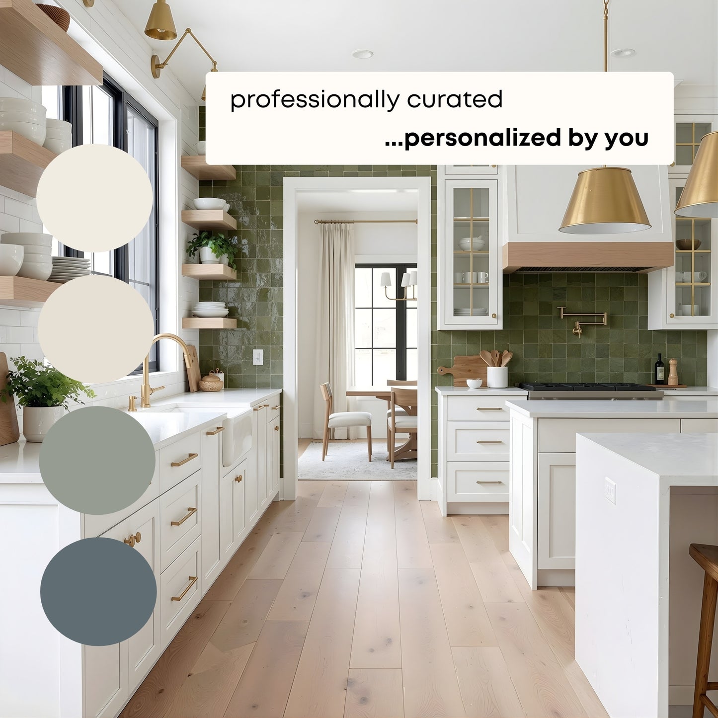 Swiss Coffee Benjamin Moore Paint Palette Collection, Neutral Interior Paint Colors for Home | Warm Whites  | Timeless Blues and Greens