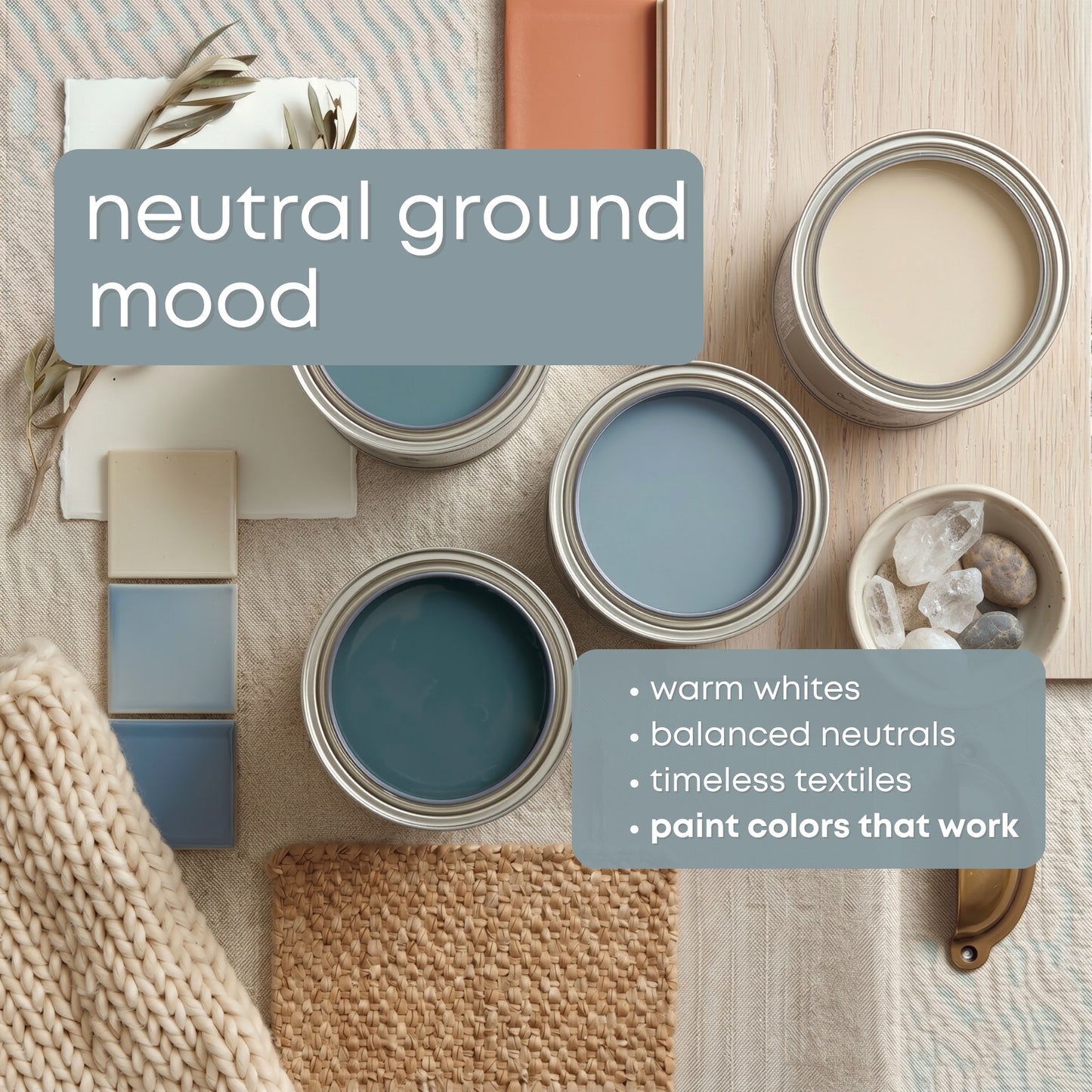 Neutral Ground | Sherwin Williams Paint Palette | Neutral Interior Paint Colors | Coastal Color Scheme