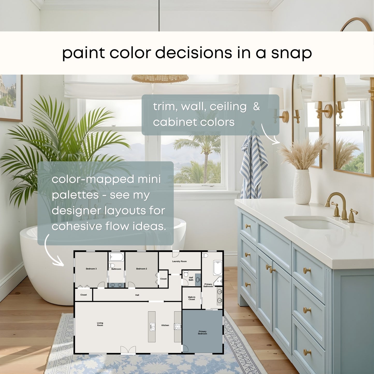 Calm Coastal Sherwin Williams Paint Palette - Modern Neutral Interior Paint Colors for Home, Coastal Interior Design Color Palette