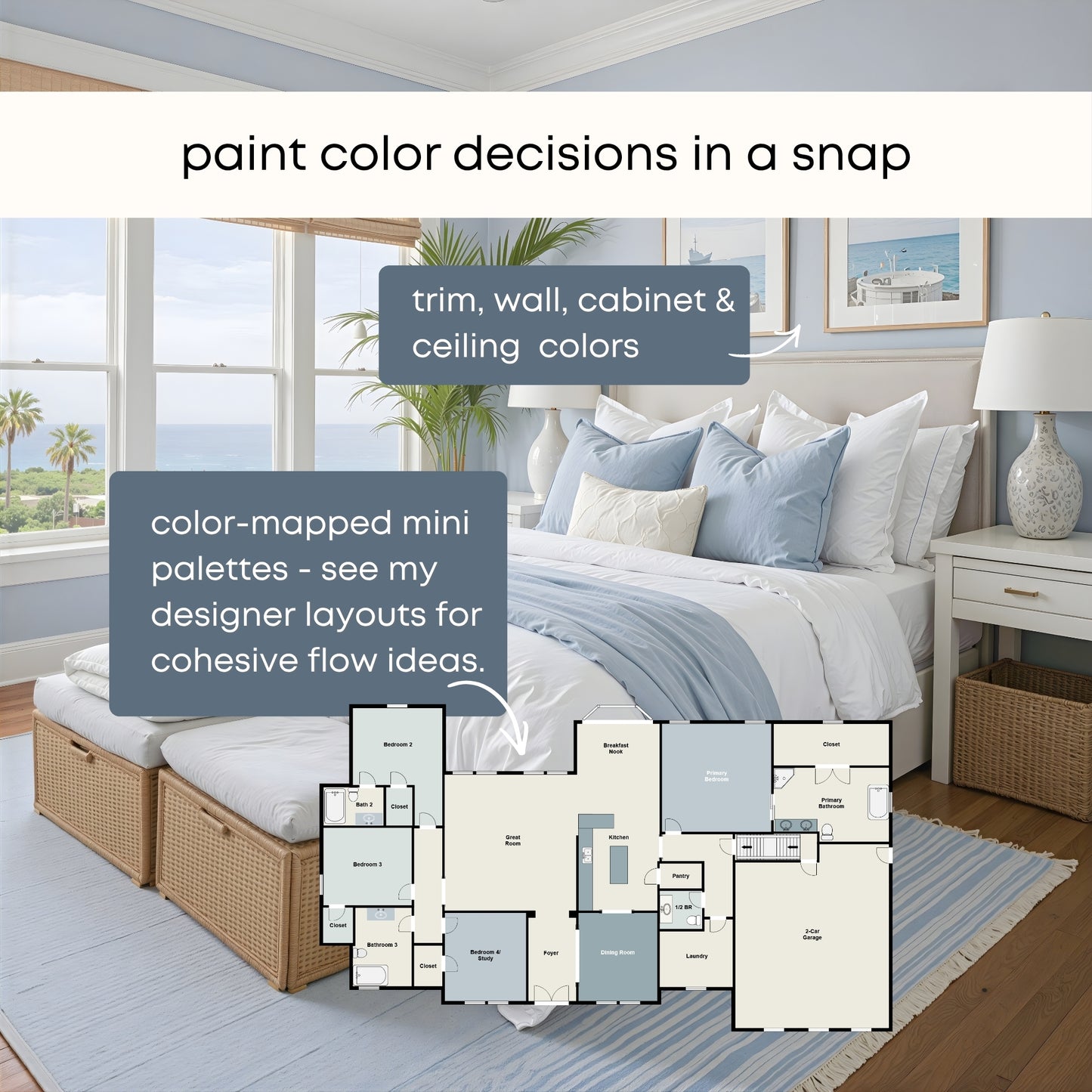Coastal Classics - Palette Two | Sherwin Williams Paint Palette | Coastal Neutrals | Timeless Beach House Color Scheme