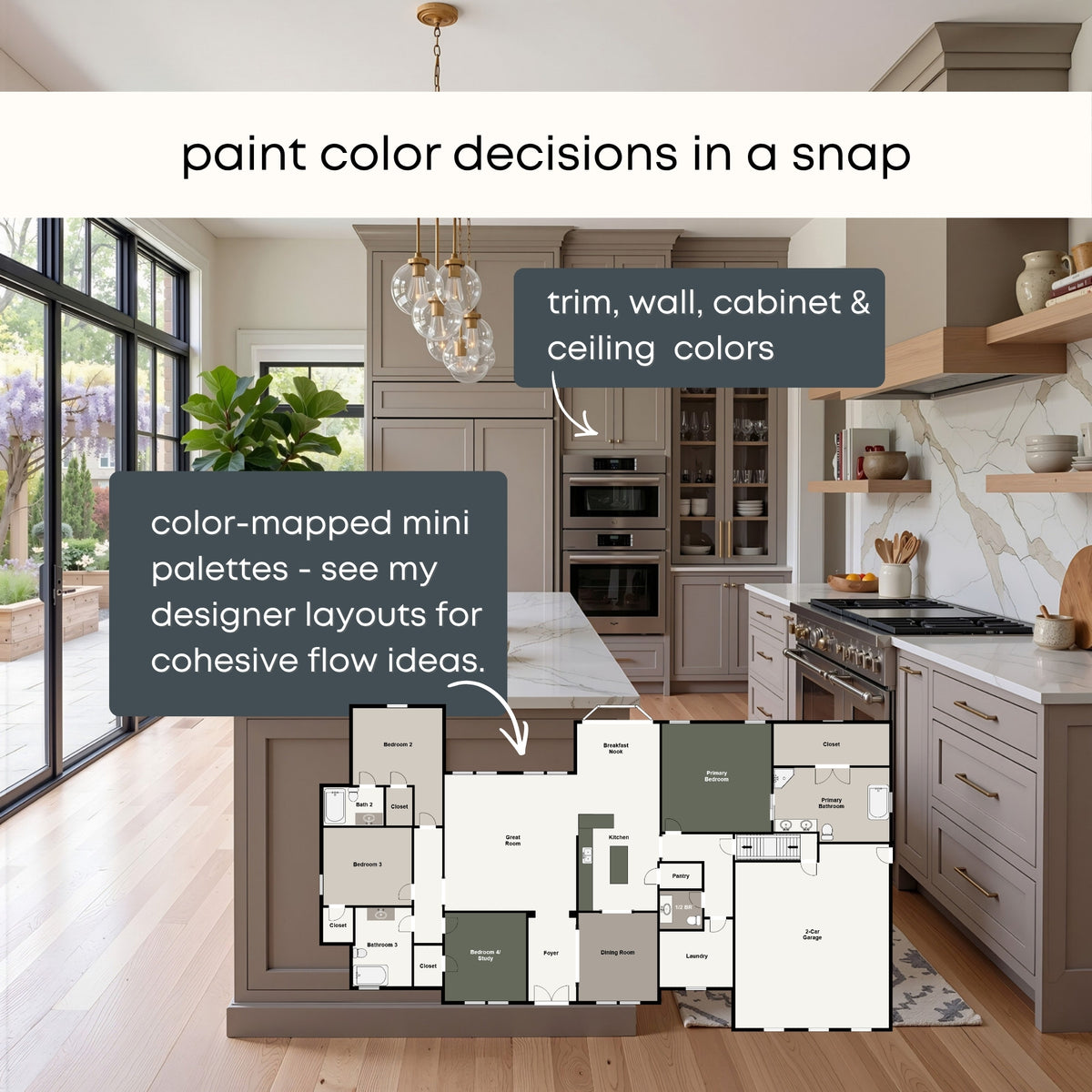 Chantilly Lace Benjamin Moore Paint Palette | Timeless Neutral Interior Paint Colors | Warm Neutrals | Rich Timeless Colors