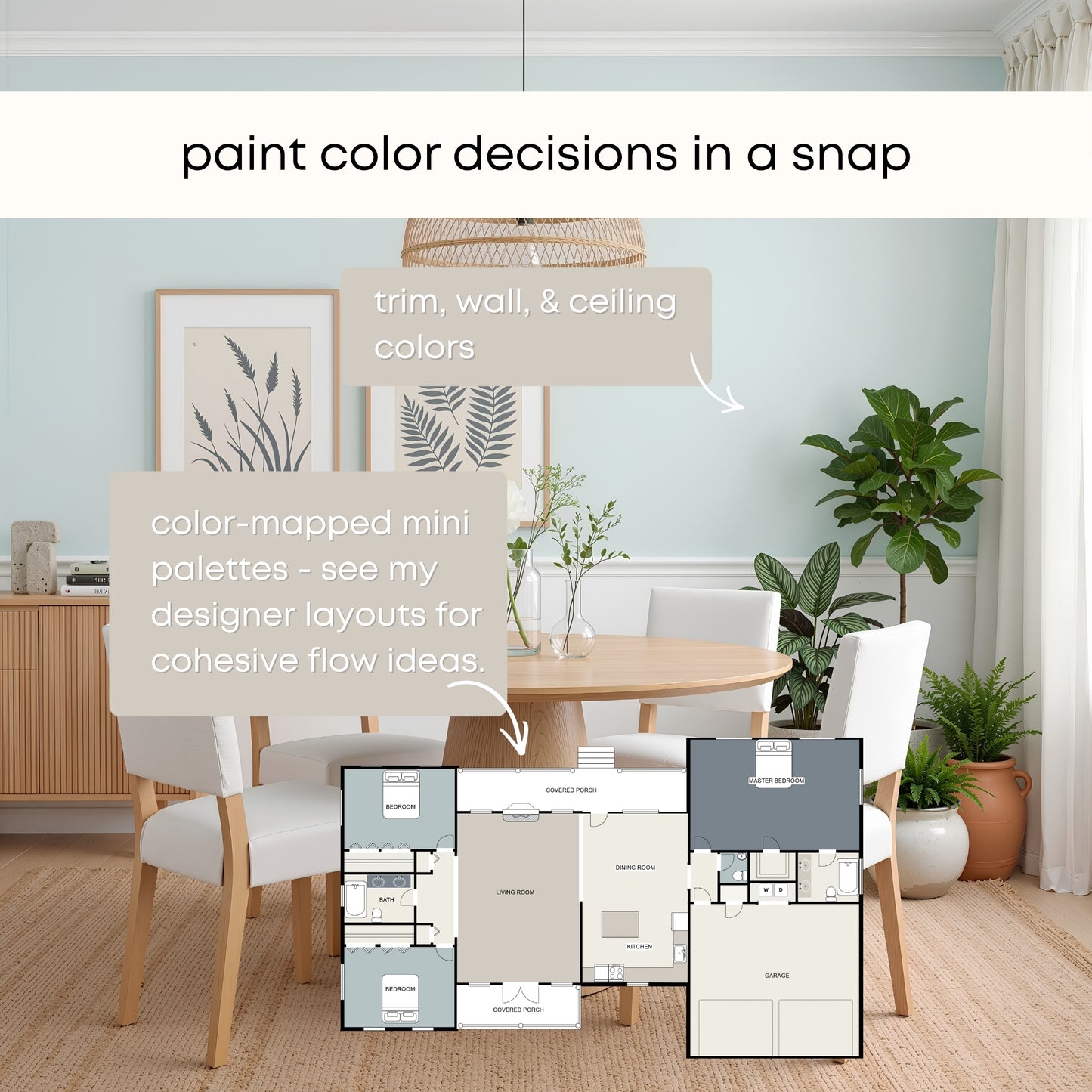 Calm Neutrals - Palette Two | Sherwin Williams Paint Palette | Neutral Interior Paint Colors for a Calm Home | Light Neutral Color Scheme