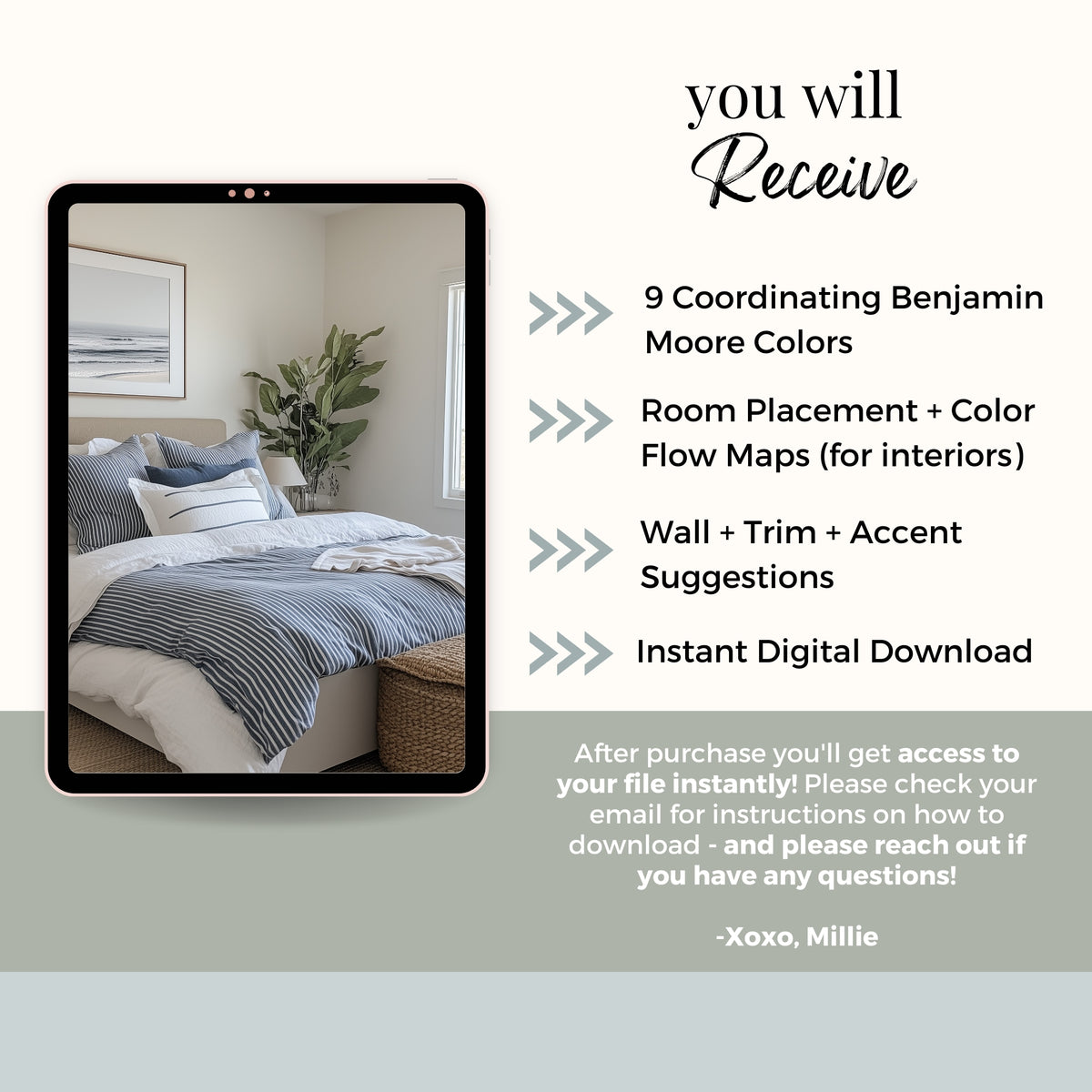 Calm Neutrals Benjamin Moore Paint Palette, Calm Neutral Interior Paint Colors, Beach House Coastal Color Scheme, Pale Oak