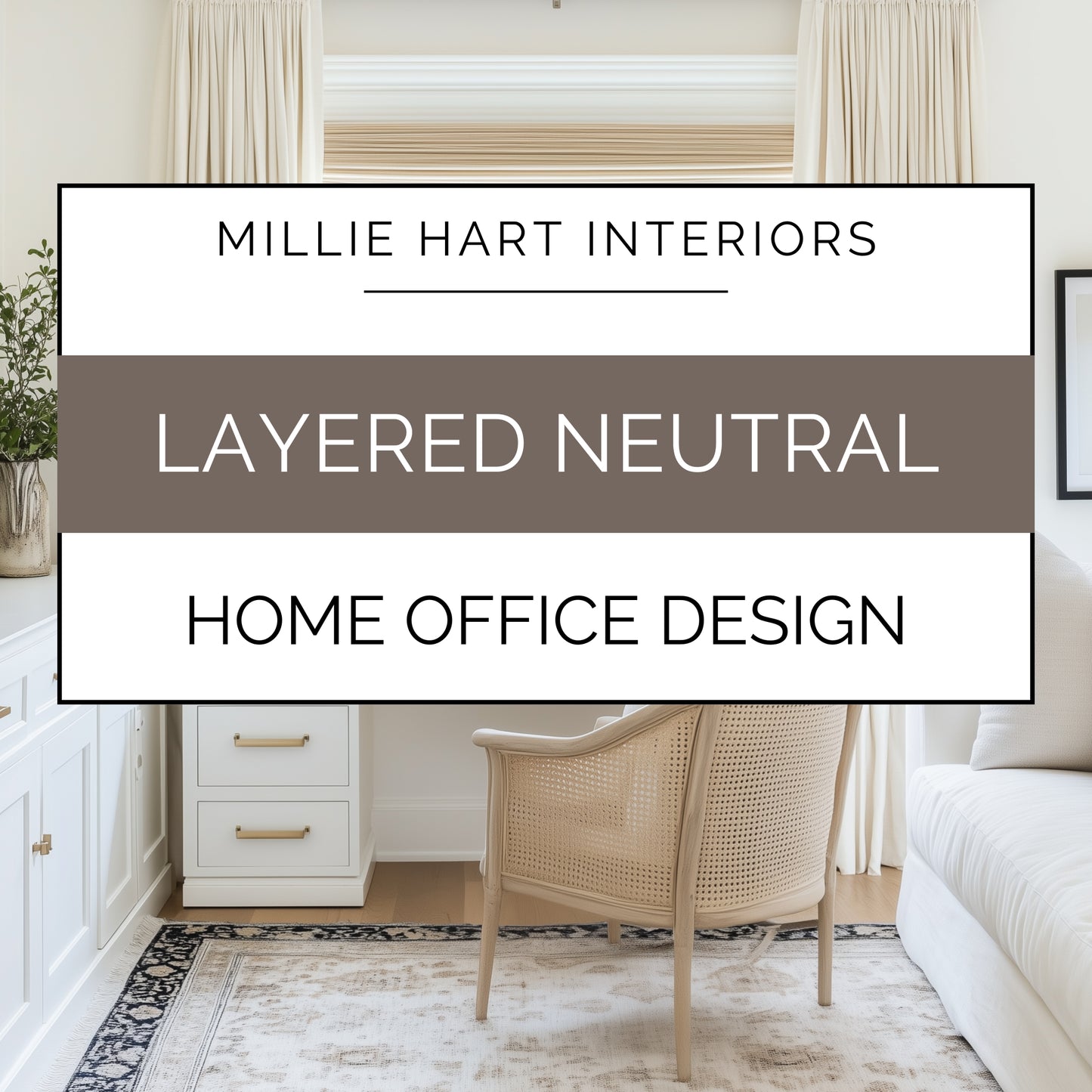 Layered Neutral Home Office Design