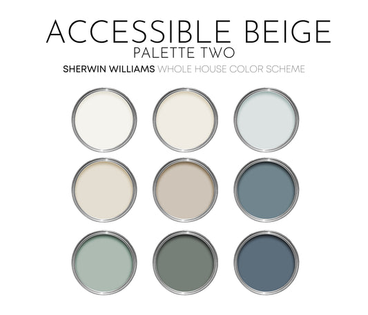 Accessible Beige - Palette Two | Sherwin Williams Paint Palette | Neutral Interior Paint Colors for a Calm Home | Light Neutral Color Scheme