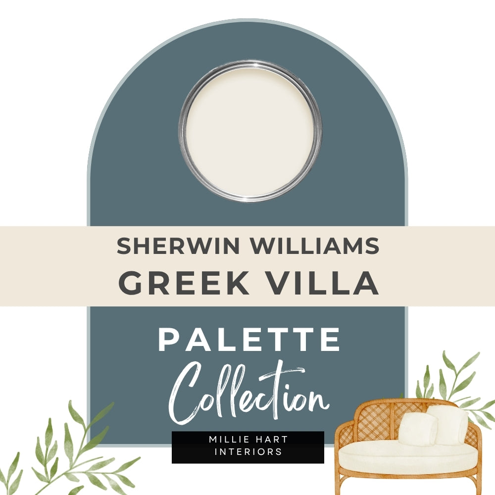 Greek Villa Sherwin Williams Paint Palette Collection, Neutral Interior Paint Colors for Home | Warm Whites | Timeless Blues and Greens