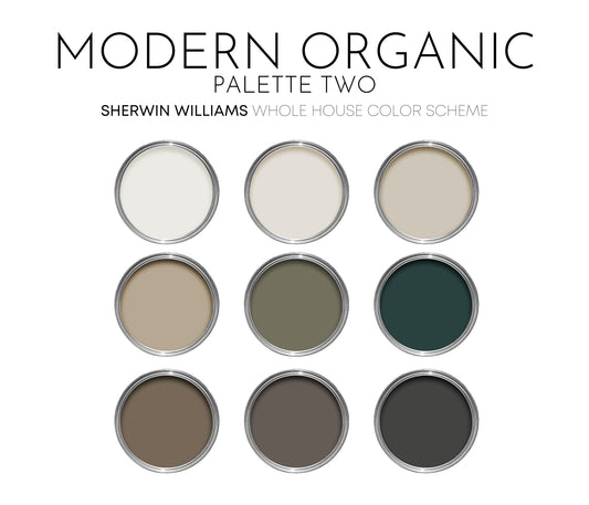 Modern Organic - Palette Two | Sherwin Williams Paint Palette | Neutral Interior Paint Colors for a Calm Home | Modern Mountain Color Scheme