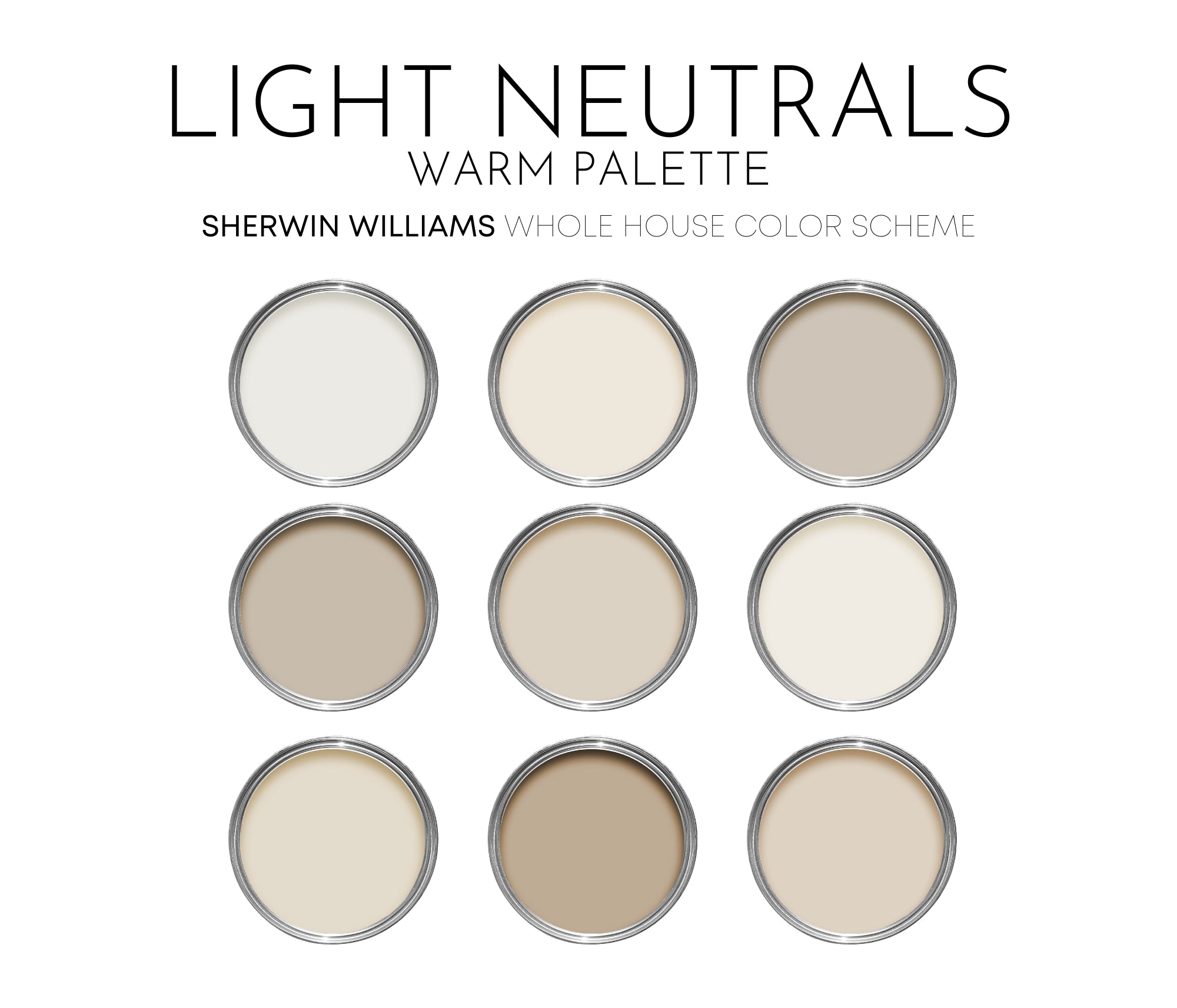 Light Warm Neutrals Sherwin Williams Paint Palette, Neutral Interior P ...