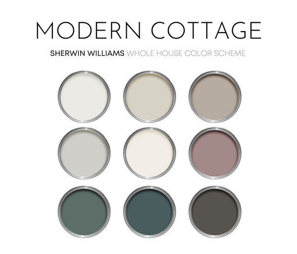 Modern Cottage Sherwin Williams Paint Palette, Warm Neutrals, Interior ...