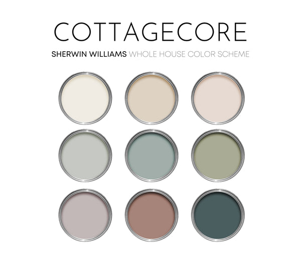 Cottagecore Sherwin Williams Paint Palette, Interior Paint Colors for ...