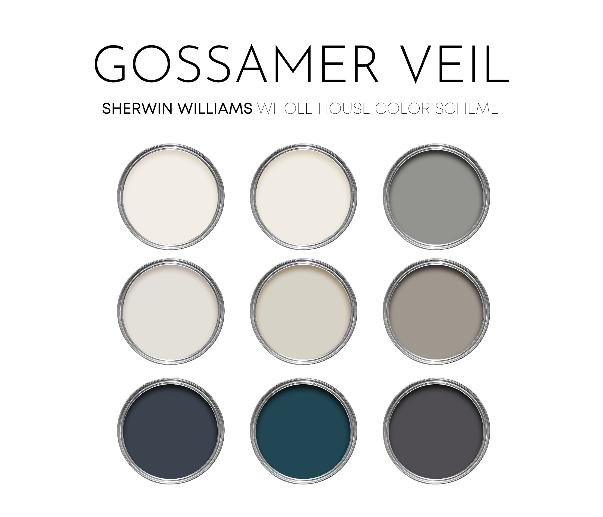 Gossamer Veil Sherwin Williams Paint Palette, Neutral Interior Paint C ...