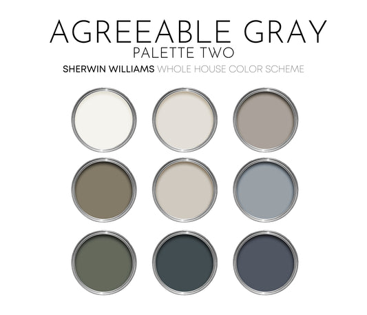Agreeable Gray - Palette Two | Sherwin Williams Paint Palette | Neutral Interior Paint Colors for a Cozy Home | Rich Timeless Color Scheme