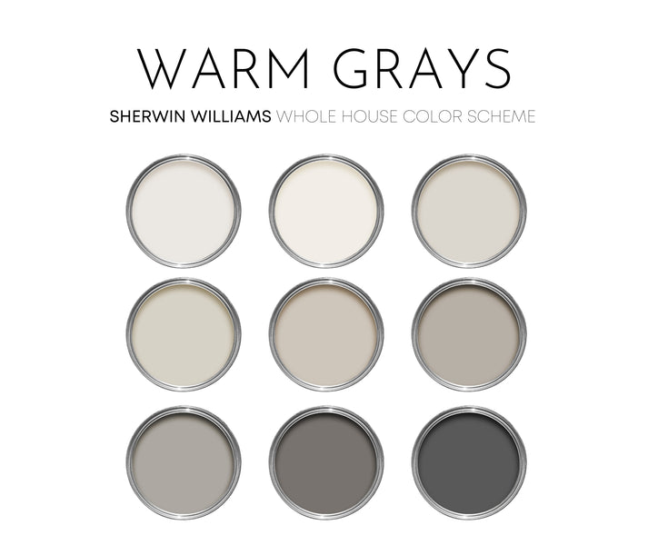 Warm Grays Sherwin Williams Paint Palette - Modern Neutral Interior Pa ...