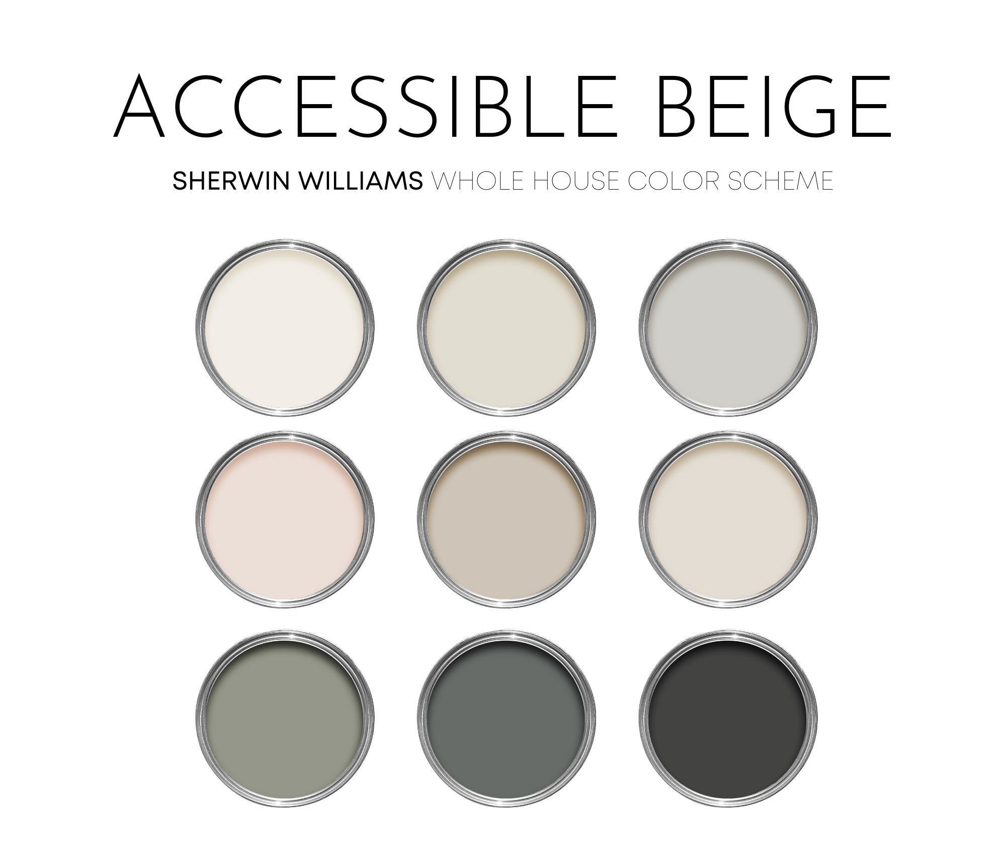 Accessible Beige Sherwin Williams Paint Palette, Modern Neutral Interi ...