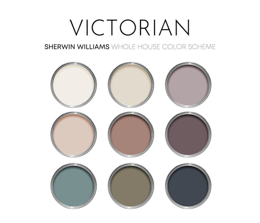 Victorian Sherwin Williams Paint Palette | Modern Historic Interior Paint Colors | Timeless Coordinating Neutrals